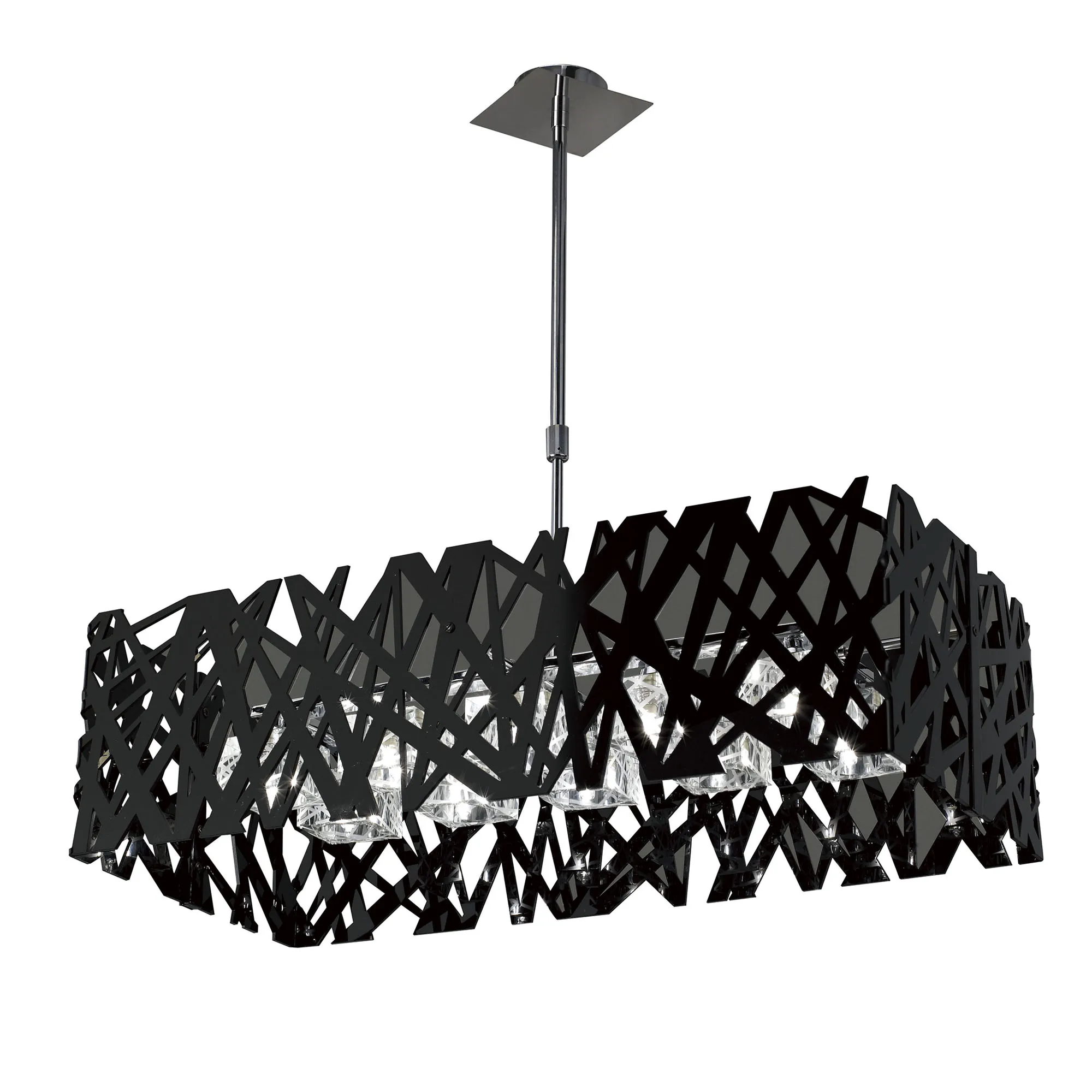M1281  Tokio Rectangular Telescopic 10 Light Gloss Black